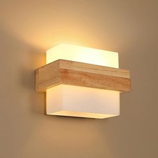 Indoor E27 Modern Minimalist Design Wooden Wall Lamp 3 Lighting Colours