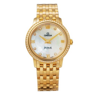 Unused OMEGA De Ville Prestige 424.55.27.60.55.001 Silver Women's Watch  in Box
