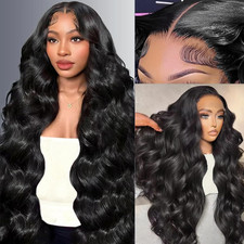 30 Inch 13X6 Lace Front Wigs Human Hair Pre Plucked 200 Density Body Wave HD Tr