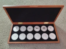 COMPLETE SET (12) AUSTRALIA 1 OZ. SILVER LUNAR SERIES 1 COINS 1999-2010 + CASE