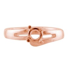 925 Sterling Silver 5mm Round Semi Mount Solitaire Ring For Wedding Ring