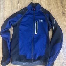 Gore Bike Wear Jacket Men Blue Windstopper Softshell Cycling Full-Zip Gore Tex