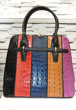 Multicolour Ladies Croc Effect Tote Bag Women Shoulder/ Cross Body Handbag J2105