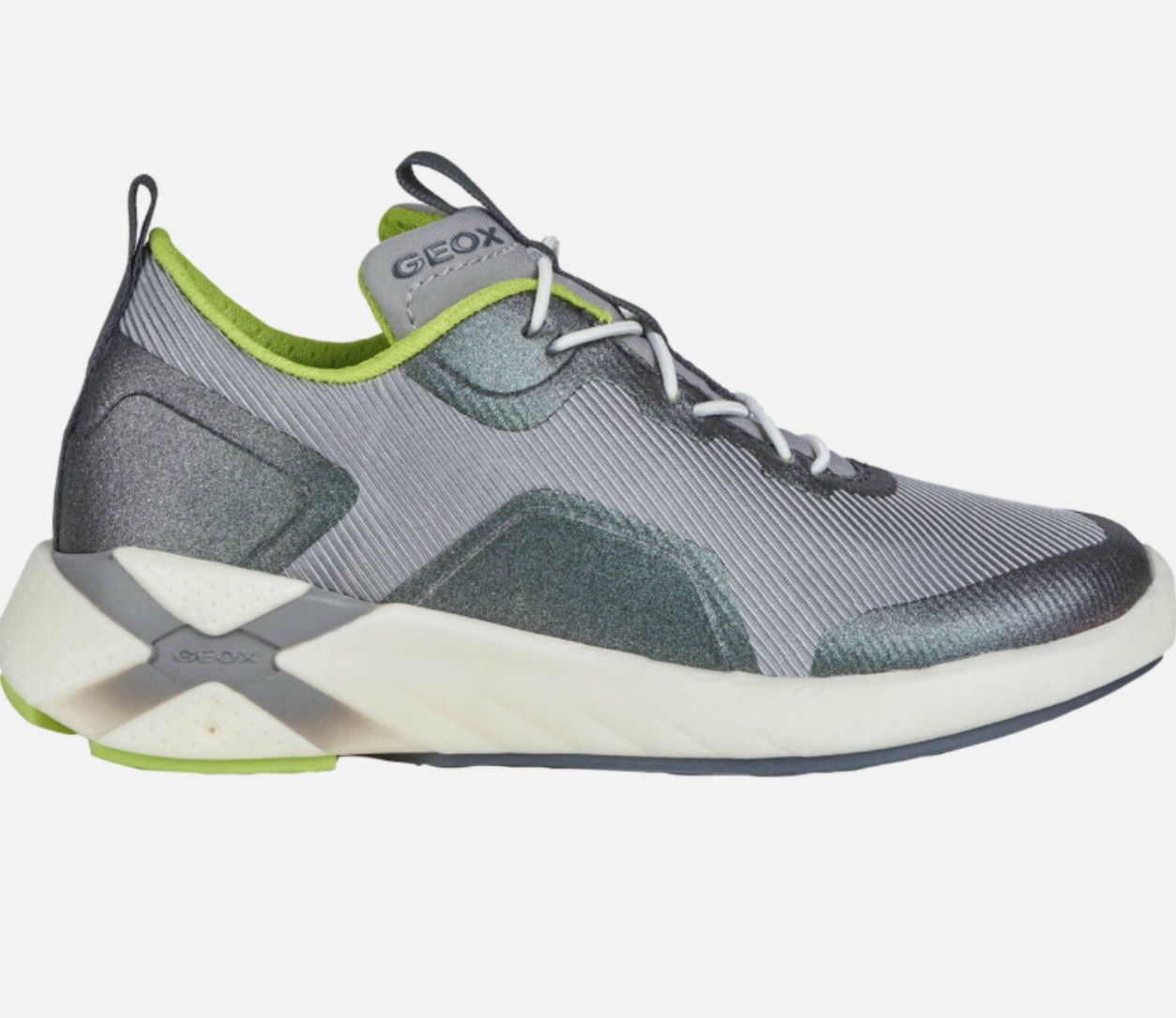 GEOX PLAYKIX Trainers Sneakers unisex  DK SILVER-LIME size 6 UK 39 RRP £74