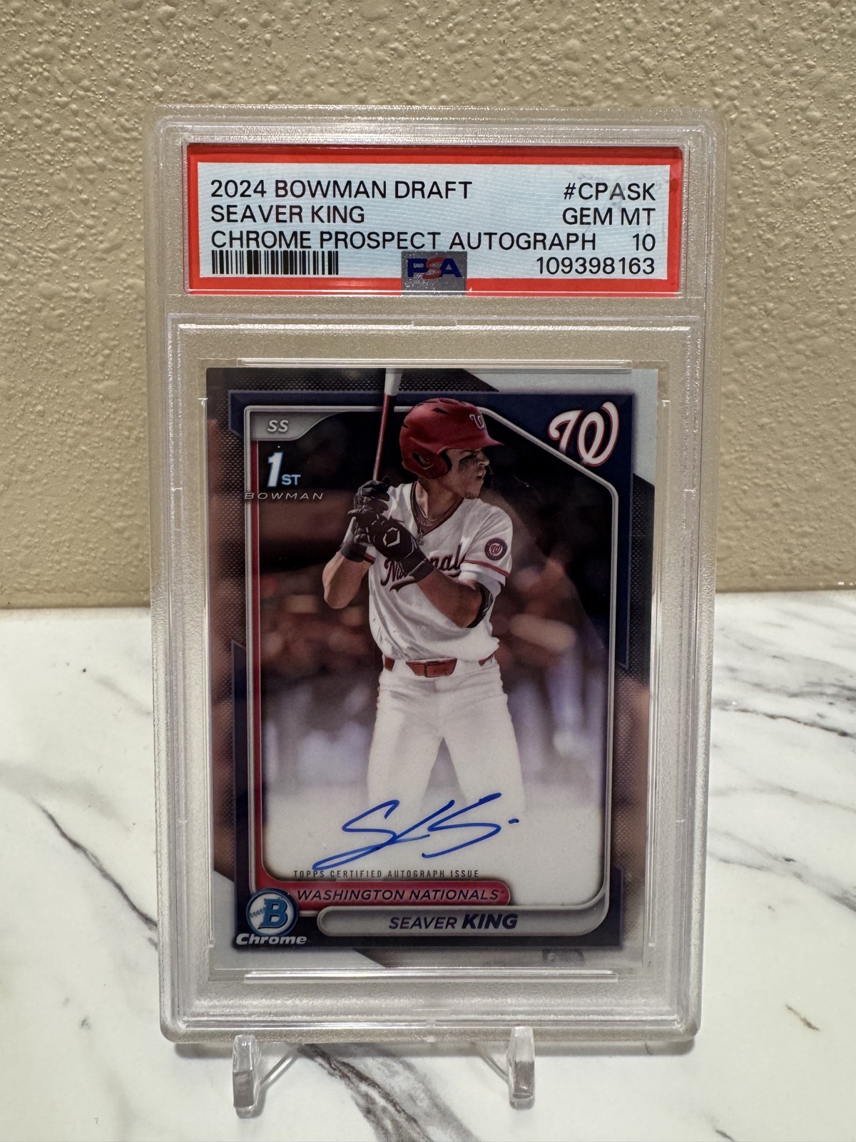2024 Bowman Draft - Chrome Prospect Autographs Seaver King #CPA-SK PSA 10