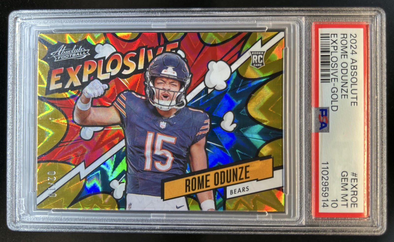 Rome Odunze Panini Absolute Explosive #EXROE Gold