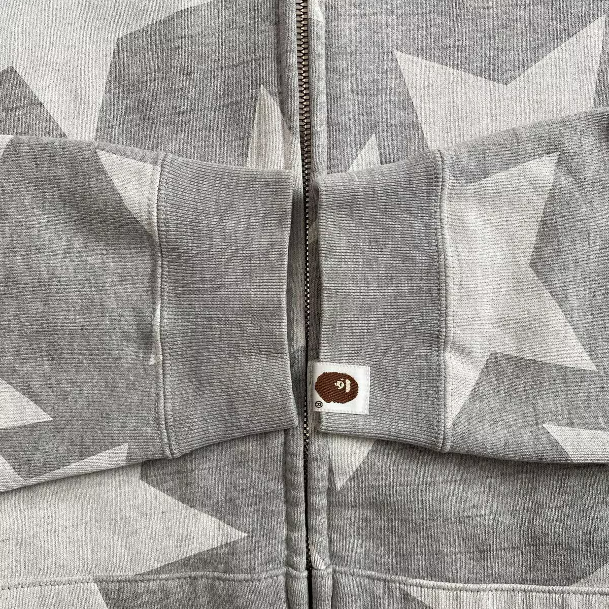 BAPE Sta Full Zip Hoodie a bathing ape star BAPESTA NIGO Gray Size