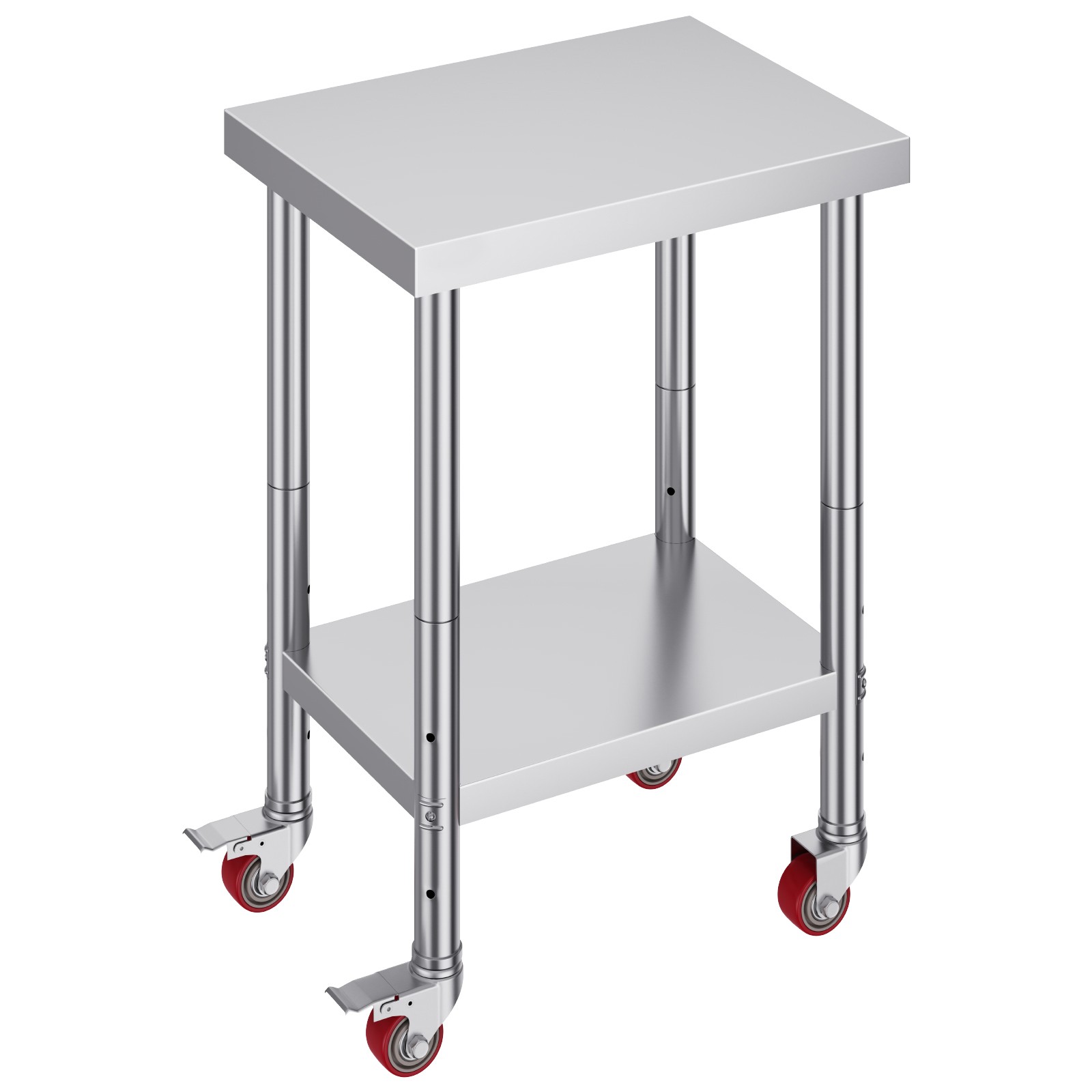 Uimoso Stainless Steel Prep Table with Casters, 24x18 Inch for Commercial Use