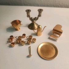 Vintage Brass Miniature Kitchenware Accessories Lot