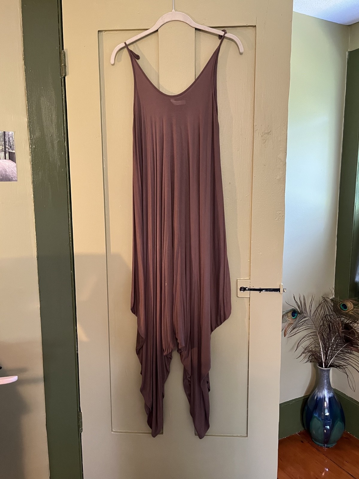 Jumpsuit Boho Baggy Harem Leg Adjustable Spaghetti Strap Mauve-image