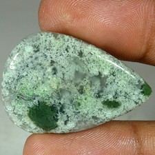 100 Natural Moss Agate Pear Cabochon Loose Gemstones 29.65Cts 24x 34x 05mm