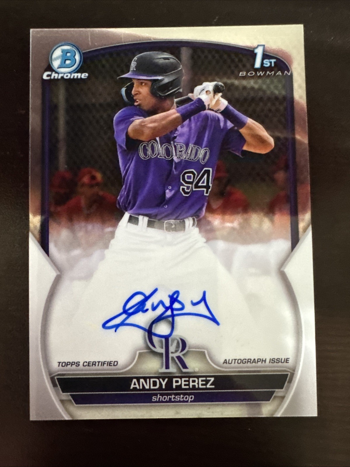 2023 Bowman Chrome Andy Perez 1st Bowman Auto #CPA-APZ - Rockies