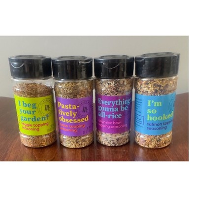 McCormick Flavor Maker Seasoning Set 4 Bottles Pasta Rice Salmon Veggie Topping