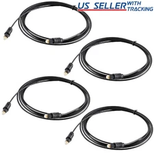 (4-pack) 6 FT Digital Fiber Optic Audio Cable Cord Optical SPDIF TosLink