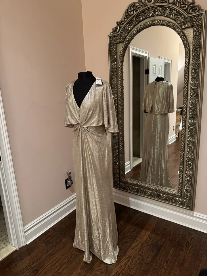 Ralph Lauren Formal Gown Jersey Cape Gown Women's Dress UK Size 12, M, New - Image 3 of 4