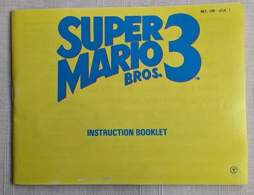 Vintage Super Mario Bros 3 Instruction Booklet/Manual ONLY - 1990 - Nintendo NES