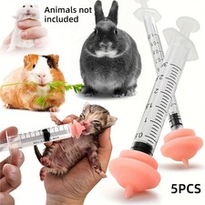 5-Piece Mini Nursing Nipples with 1cc 3cc Syringes Small Animal Feeding Aid Pet