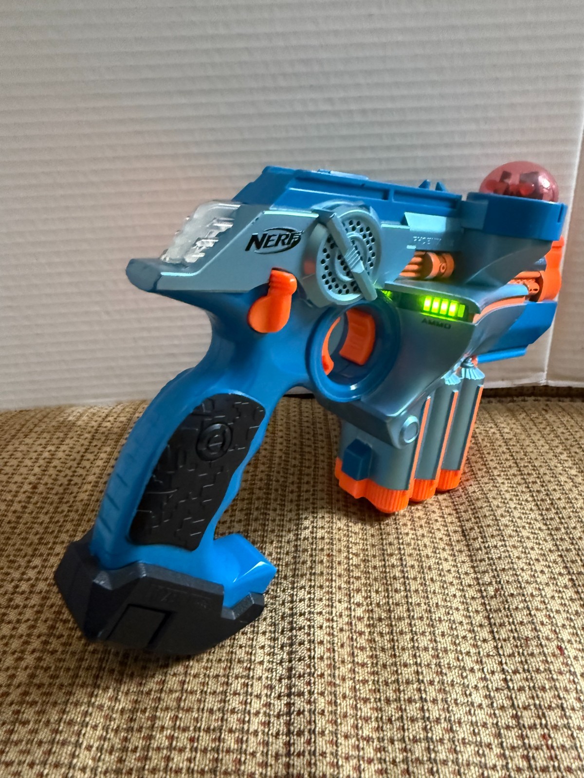 NERF Phoenix LTX Lazer Tag Gun Blue Tested and Working