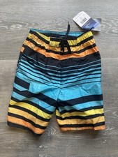 Kanu Surf Swimming Trunks Boys Size Large 14/16 Swimwear Blue Orange NWT NEW TAG