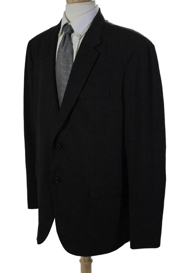 Abrigo gris abotonado manga larga Elie Tahari para hombre talla 2XL Foto 3 de 4