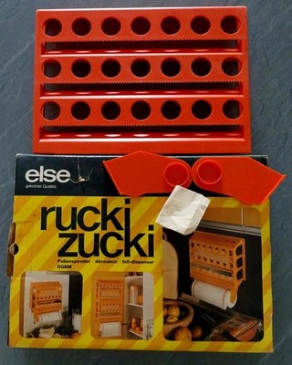 RUCKI ZUCKI ELSE PLASTIC ORANGE SPACE AGE VINTAGE 70er ALU FOLIE PAPIERABROLLER
