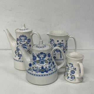 Figgio Norway Lotte Pattern Pottery Set Pots and Jugs NP#314