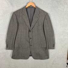 Zegna Su Misura Sport Coat US 44 IT 56 Gray Check 100 Wool Blazer Jacket