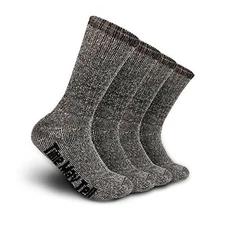 Mens Merino Wool Hiking Cushion Socks Thermal Warm Crew 9-13 Brown(2 Pairs)