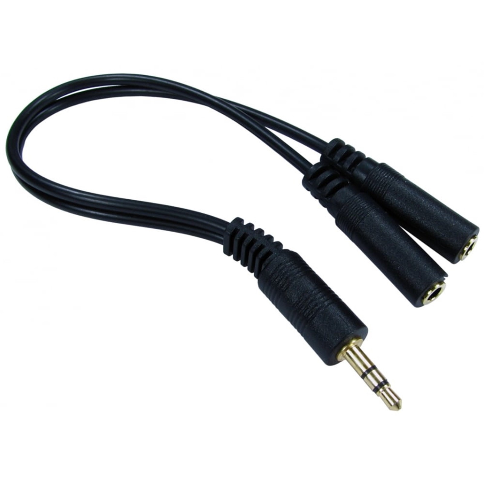 Cables Direct 0.2m 3.5mm Stereo Splitter Cable - Black