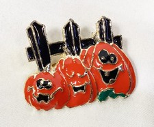 Enamel Metal Halloween Pumpkin Pin Brooch