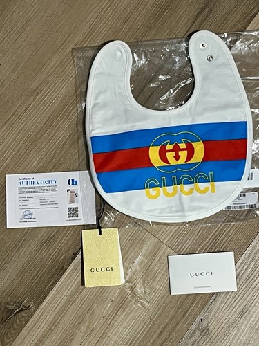 New Authentic Gucci GG Logo Baby Bib 