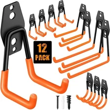 Garage Hooks Pack of 12, Storage System for Hanging Orange 