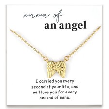 Angel Wings Memorial Necklace - Guardian Bereavement Gift Loss of Mother Sympath
