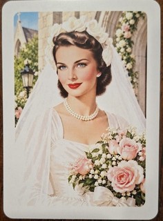 1 SWAP PLAYING CARD STUNNING BRIDE OUTSIDE CHURCH
