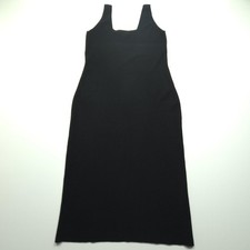 Vince Womens Dress Medium Black Wool Rayon Blend Knit Bodycon Midi Sleeveless M