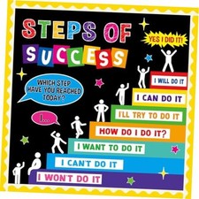 Motivational Bulletin Board Decoration Set Positive Classroom Decor Steps of
