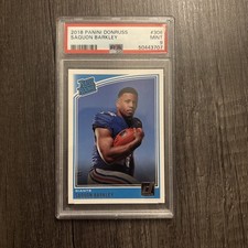 Saquon Barkley 2018 Panini Donruss #306 Rated Rookie Card RC PSA 9. rookie card picture