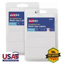 Removable Multi-Use ID Labels Brushed Blend 6728 1 x 3 Inch White Handwrite Only