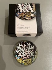 Boxed V&A William Kilburn textile coral design inspired Crystal Dome Paperweight