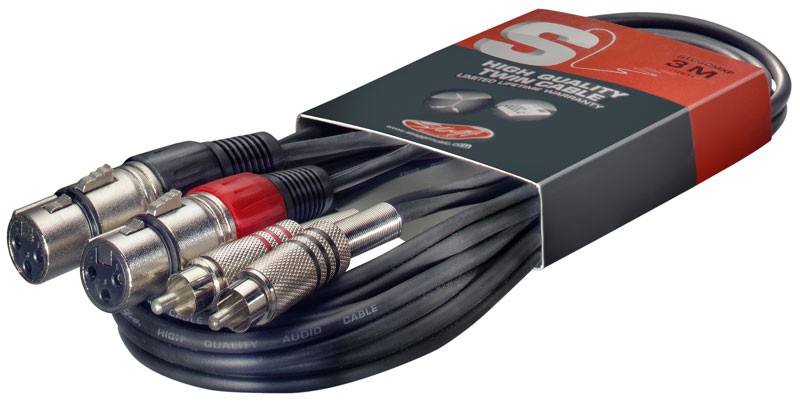 Stagg 0.6m Twin Female XLR to RCA Phono Lead