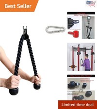 Versatile 27  36 Inch Tricep Rope - Durable Nylon with Rubber Ends for Workouts