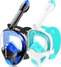 Full Face Snorkel Mask Adults Teen Snorkeling Gear W/ Detachable Camera Mount