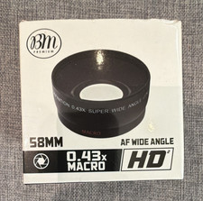 BM Premium 58mm 0.43x Super Wide Angle HD Macro Conversion Lens w/ Caps Pouch