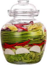 Glass Jar with Lid 2.5 Liter Fermentation Jar, Traditional Fermenting Crock Kit