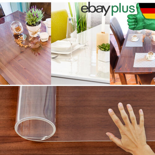 Tischschutzfolie Tischdecke transparent 2mm Weich PVC Folie abgeschrägte Kante  - Bild 1 von 108