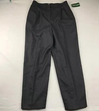 Harve Benard Pants Womens 16 Black 100% Wool Lined Pleated Front High Rise NWT *