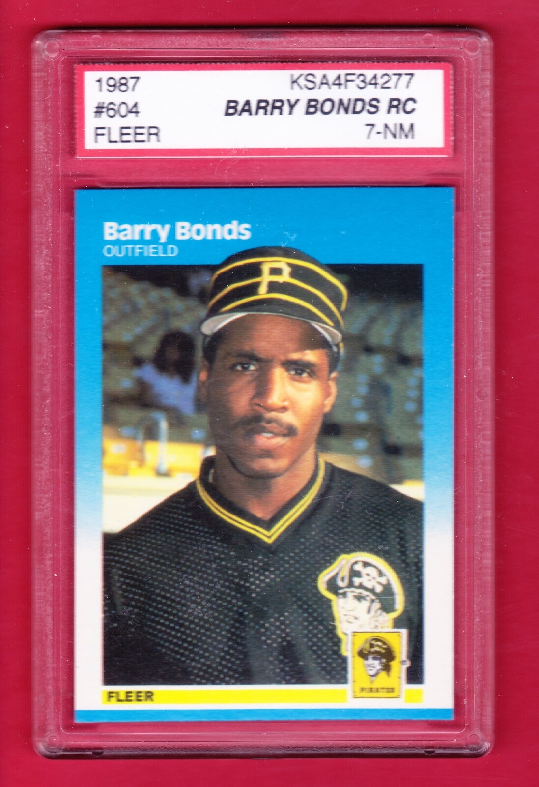 1987 FLEER #604 BARRY BONDS PITTSBURGH PIRATES KSA 7 NMNT 