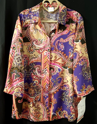 NEU! Designer- Bluse MADELEINE Viskose Paisley Gr. 38/40 - s . Maße unten!