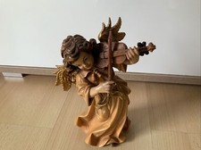 Engel Von Feuchter Lois Skulptur Ladinisches Kunsthandwerk Ca.20 Cm