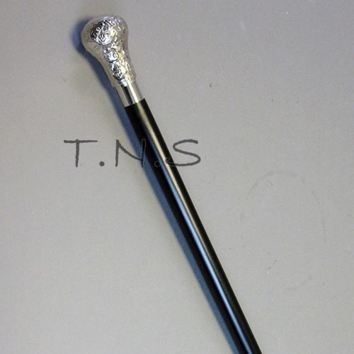 Designer Solid Silver Brass Design Handle Walking… - image 3